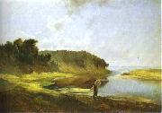 Landscape with River and Angler, Alexei Savrasov